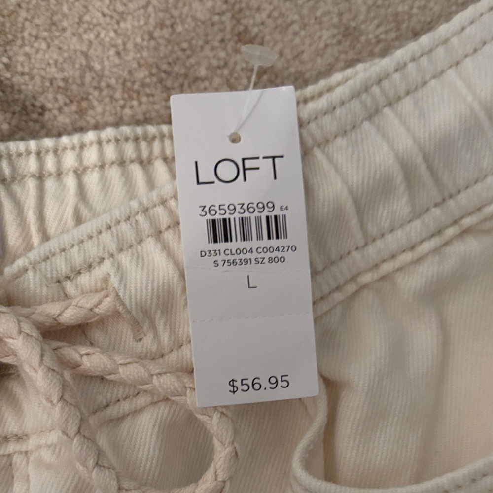 LOFT Women's High Waist Tan Shorts - Denim - Picture 2 of 4